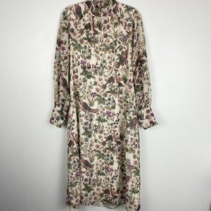 Hope & Ivy Printed Long Sleeve Collared Maxi Dress